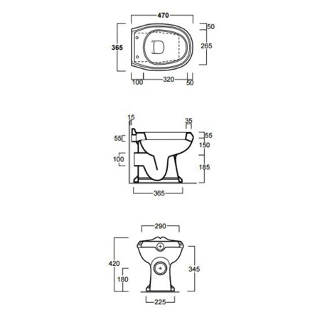 Унитаз SIMAS ARCADE напольный приставной или к бачку с горизонтальным сливом цвет белый AR811