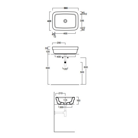 Раковина SIMAS EVOLUTION накладная без отверстий цвет белый EVO10